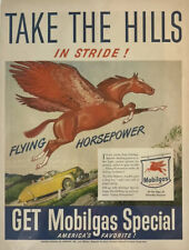 rare vintage print ad  mobilgas Take The Hills In Stride picture