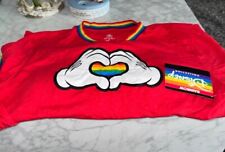 Disney World Shirt Adult Large Red Mickey Rainbow Pride Collection T-Shirt NWT picture