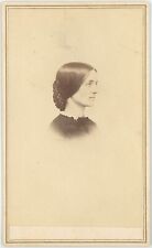 Profile View Pretty Lady Braided Hair Vignette 1860s CDV Carte de Visite X787 picture