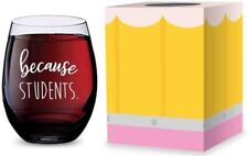 GSM Brands Stemless Wine Glass for Teachers (Because Students) Made of Yellow  picture