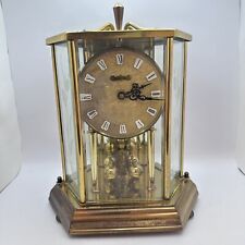 Kundo Anniversary Clock Etched Glass Kieninger & Obergfell Vtg Tested and Works picture