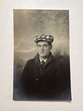 VTG RPPC Photo Postcard Handsome Working Man 1918 picture