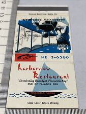 Vintage Matchbook Cover  Harborview Restaurant  Pensacola, FL  gmg  Unstruck picture
