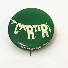 1976 Jimmy Carter Donkey Political Campaign Pin Pinback Button Green Duck 1 7/8