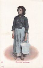 Mexican Woman, c 1905, with Pail, Barefoot, Titled Camarera Mexicana, Undiv.Back picture