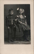 Children RPPC little boy and little girl Real Photo Post Card Vintage picture