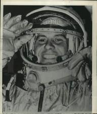 1962 Press Photo Lt. Col Pavel Popovich wears his space helmet - lrx54060 picture