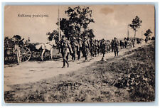 Latvia Postcard Kalkunu Pozicijose Army Walking Horse Carriage c1910 Unposted picture