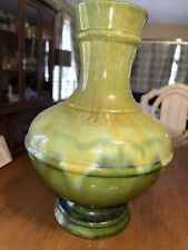 Vintage HAEGAR USA Green and Yellow Large 12” Vase picture