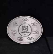 John Deere 8 Historical Trademark Logos Pewter Belt Buckle picture