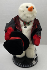 Gemmy Snow Business Miser Christmas Singing Snowman Lights Movement Tested Video picture