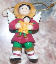 Vintage 1990s Souvenir Christmas Ornament Alaska w/ Indigenous Angel picture