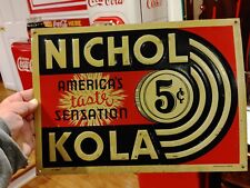 Vintage Nichol Kola America's Taste Sensation Tin Sign Original 14x10 picture