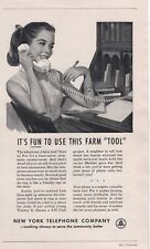 New York Telephone Company Ad   Teen Girl  Farm Tool 1957 picture