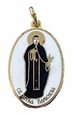 Vintage Serbian Orthodox Saint Paraskeva Enamel Gold Tone Religious Medal picture