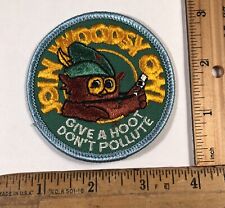 Vintage Woodsy Owl Give A Hoot Don’t Pollute Embroidered Patch US Forest Service picture