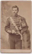ANTIQUE CDV CIRCA 1890s INDIAN WARS? CAVALRY SOLDIER IN UNIFORM PARIS ILLINOIS picture