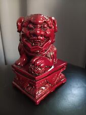 Chinese Burgandy Foo Dog Guardian Statue picture