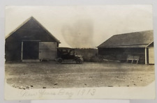 1913 Real Photo Antique Car Garage Country Antique Postcard picture