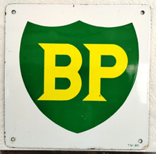 Vintage BP British Petroleum Metal Porcelain Pump Plate Gas Station Sign TM-85 picture