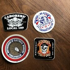 LOT OF 4 UNION HARDHAT STICKERS  picture