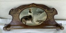 Vintage Collie Dog Towel Holder “Found” Walter Hunt Collie With Lamb Print  picture