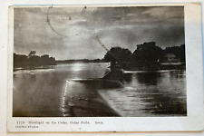 1907 Cedar Falls, Iowa Moonlight on the Cedar Postmarked Pearson ULL Berg Co picture