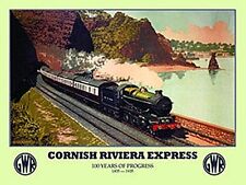 Cornish Riviera Express GWR Rail Ad. small steel sign 200mm x 150mm (og)  picture