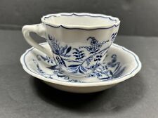 Blue Danube Blue Onion Tea Cup & Saucer Banner Stamp picture
