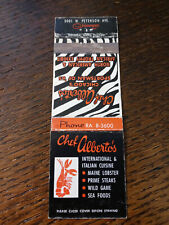 Vintage Matchbook: Chef Alberto's Restaurant, Wild Game, Chicago, IL picture