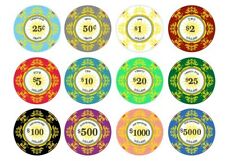 300 Classic Scroll Ceramic 10 Gram Poker Chips Bulk Pick Denominations picture