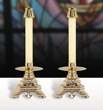 Resin Versailles Series Set of 2 Candleholders For Church or Sanctuary 6 1/2 In picture