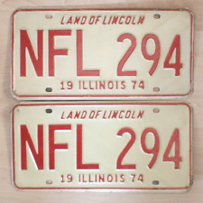 1974 Illinois NFL 294 personalized license plate pair never mounted picture
