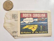 Baxter Lane Vintage North Carolina Travel Decal Sticker Luggage Label picture