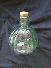 The Original & Genuine Recycled Glass Made in Spain Vintage Bottle w/ Cork Green picture