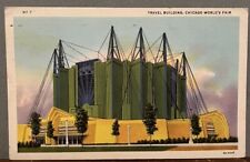 Vintage 1933 Linen Postcard - Travel Bldg, Chicago’s World Fair WF-7 picture