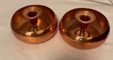 Pair Vintage MCM CopperCraft Guild Candle Holders Tabletop Round Taunton Mass  picture