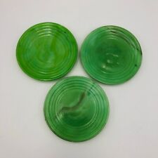 Vintage Akro Agate Green Slag  Jadeite Glass Small Dishes Child's Dish Set of 3 picture