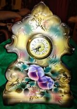 German Antique Clock Porcelain Hand Painted 19th Century Not Working picture