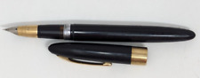 Vintage 1950s Sheaffer Valiant TM Thin Model Touchdown Black Fountain Pen M24 picture