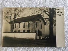 1906 ST. THOMAS CHURCH VINTAGE Real  PHOTO POSTCARD, MORGANTOWN Pennsylvania  picture