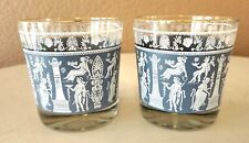 Vintage 1960’s Wedgewood Jeanette Glasses Jasperware Roman Blue- Set of 2 picture