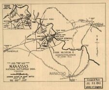 1942 Map| Manassas National Battlefield Park, Virginia. Showing action of first picture