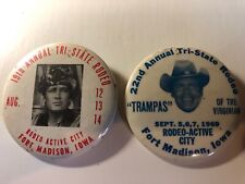 Vintage Tri State Rodeo Buttons Pinbacks Ft. Madison Trampas Daniel Boone picture