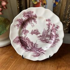 Single BREAD & BUTTER PLATE Johnson Bros THE OLD MILL Mulberry Purple picture