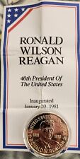 Ltd Edition GOLD Pres. Ronald W. Reagan, 1981 - 1989 Large Commemorative Coin picture