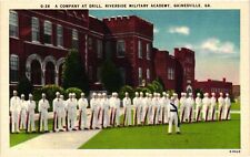Vintage Postcard- COMPANY AT DRILL, RIVERSIDE MILITARY ACADEMY, GAINESVILLE, GA. picture