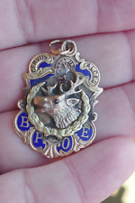 Antique 14kt Yellow Gold & Enameled Elks B.P.O.E. Club Pendant / Fob - 6.1g. picture