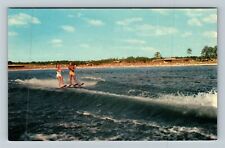 Chipley GA-Georgia, Callaway Gardens Lake, Couple Water Skiing Vintage Postcard picture