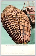 Log Raft Lumber Antique Postcard PM Umatilla OR Cancel WOB Note UDB 1c Stamp picture